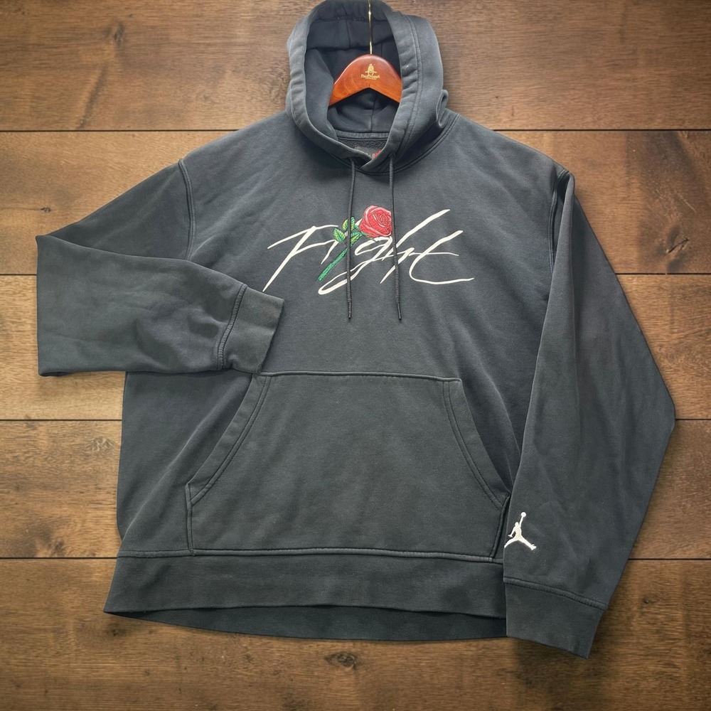 Jordan Sorry For Your Loss Tour Portland 1992 Hoodie Mens M Black Flight Rose